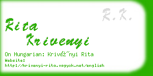 rita krivenyi business card